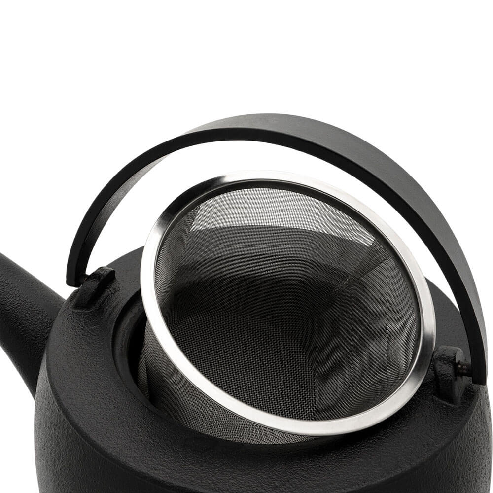 Teeset Sencha Gusseisen schwarz innen emailliert Filter