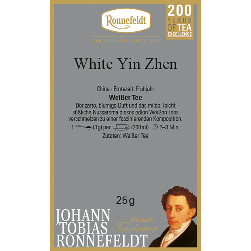 Weißer Tee White Yin Zhen Etikett