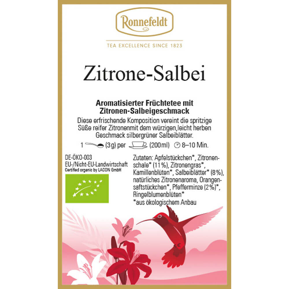Früchtetee Zitrone-Salbei bio Etikett neu