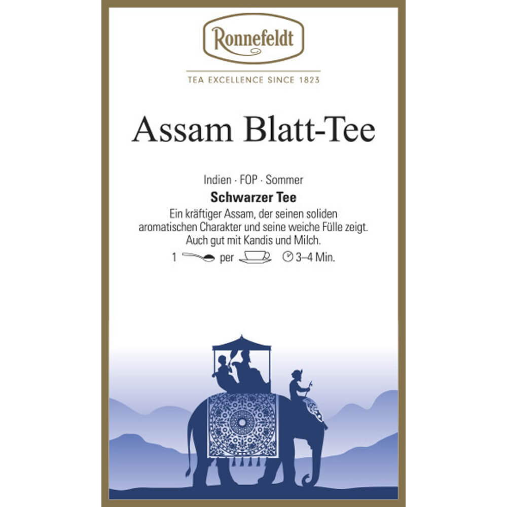 Ronnefeldt Assam Blatt Tee Etikett