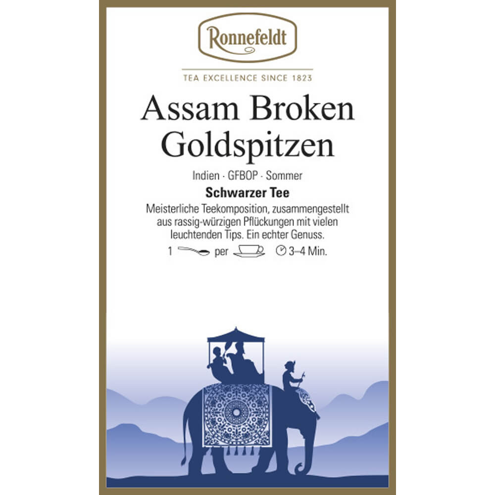 Ronnefeldt Schwarztee Assam Broken Goldspitzen Etikett