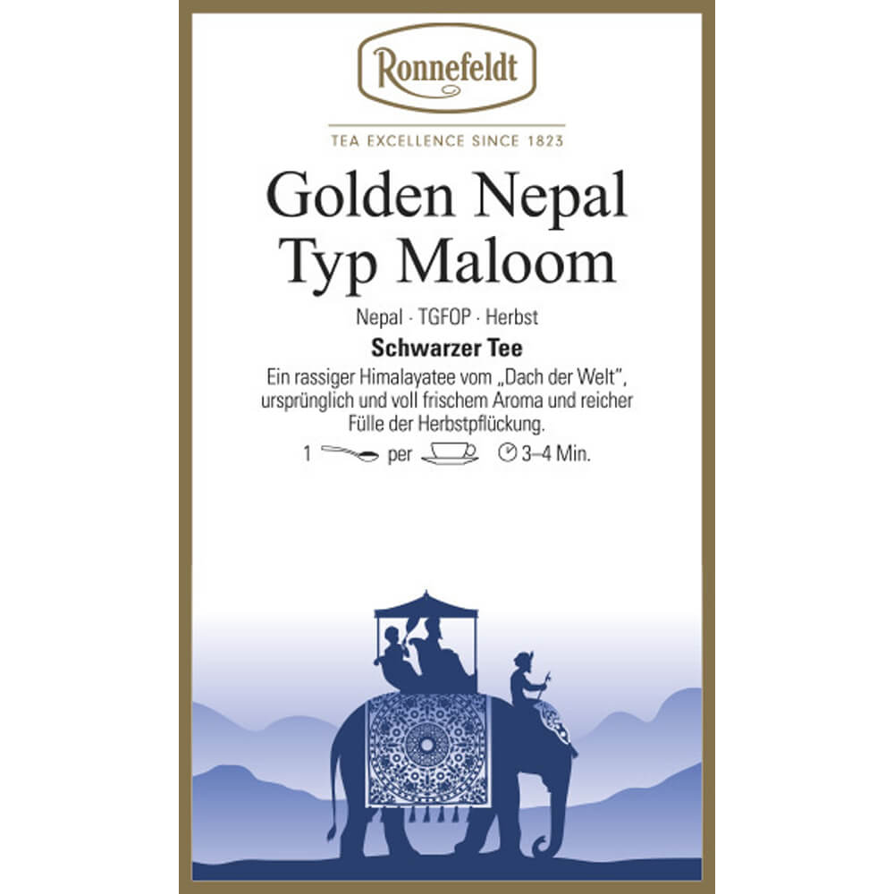 Schwarztee Golden Nepal Typ Maloom Etikett