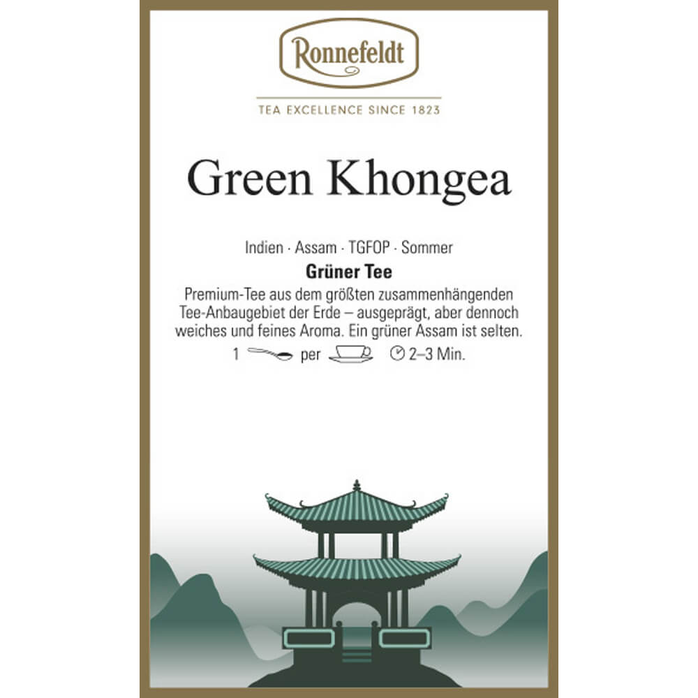 Grüner Tee Green Khongea aus Assam Etikett