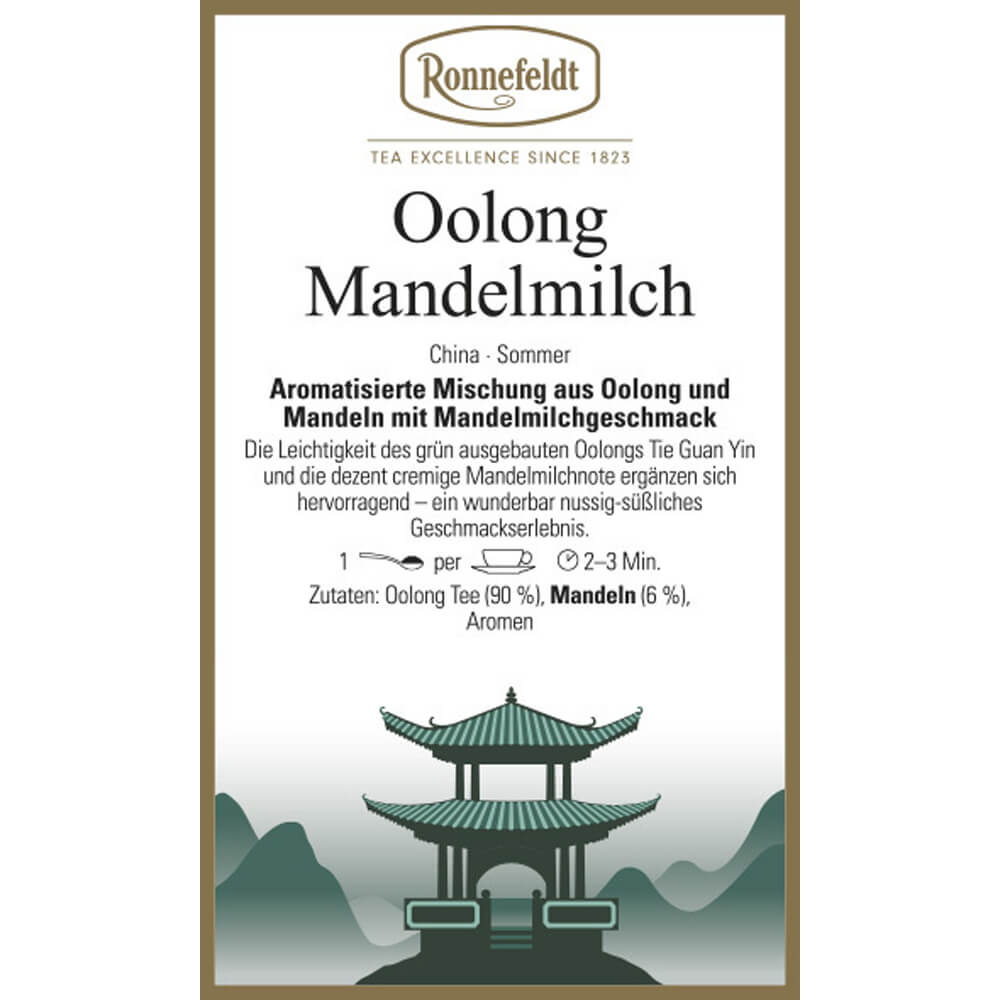 Ronnefeldt Oolong Mandelmilch Etikett
