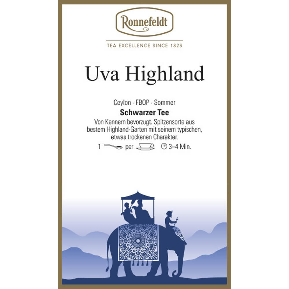 Ronnefeldt Schwarztee UVA Highland Etikett