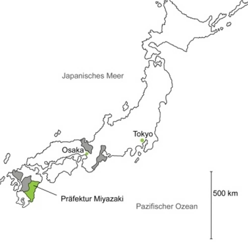 Landkarte Japan Präfektur Miyazaki