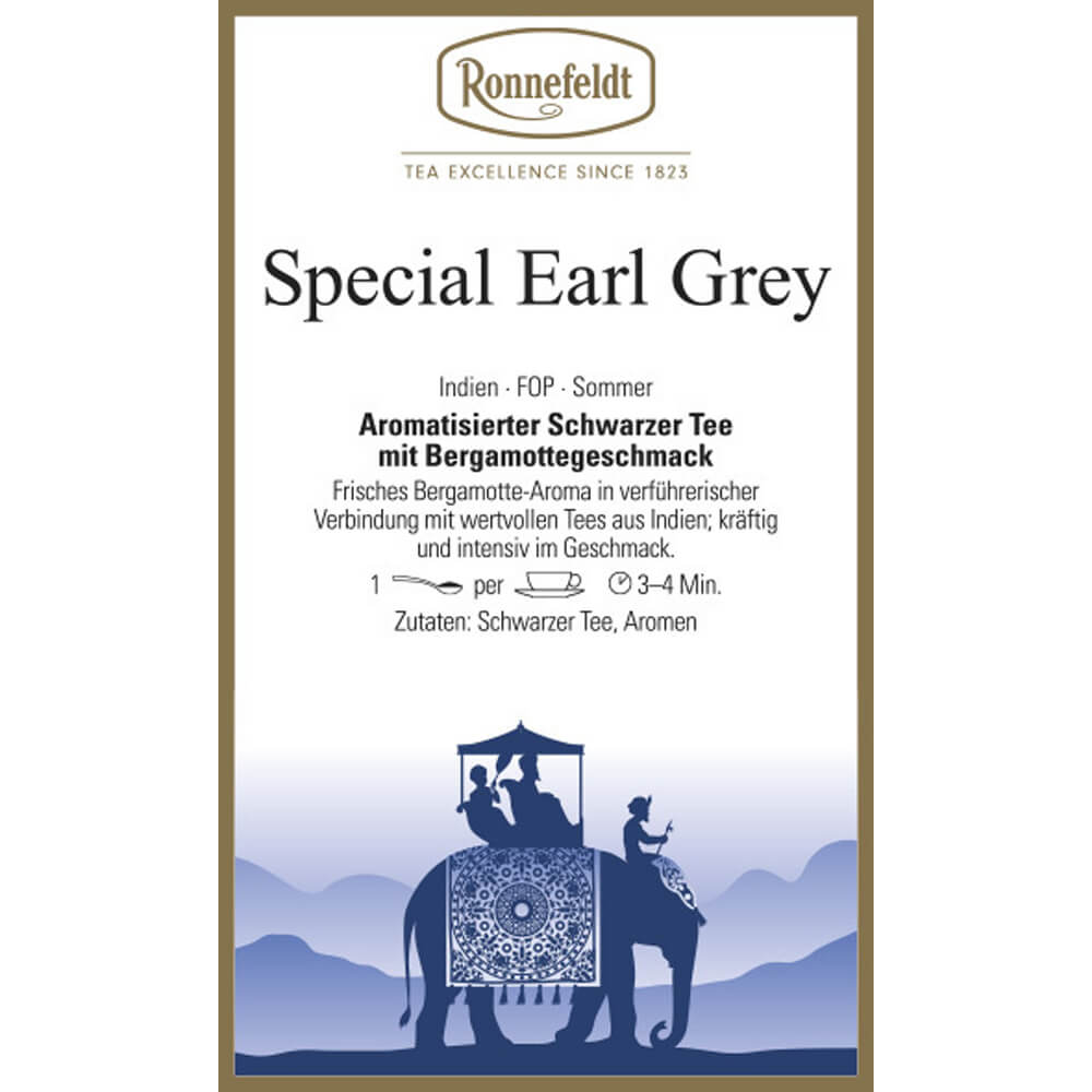 Ronnefeldt Schwarztee Special Earl Grey Etikett
