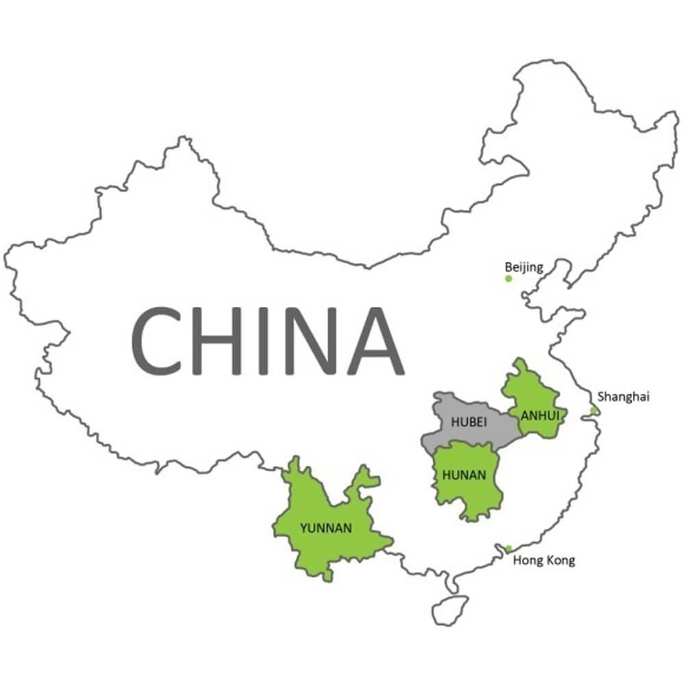 Weißer Tee Yue Guang Bai bio China Karte