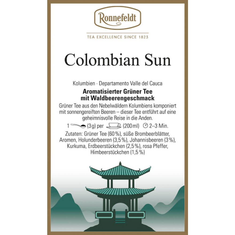 Grüntee Colombian Sun Etikett