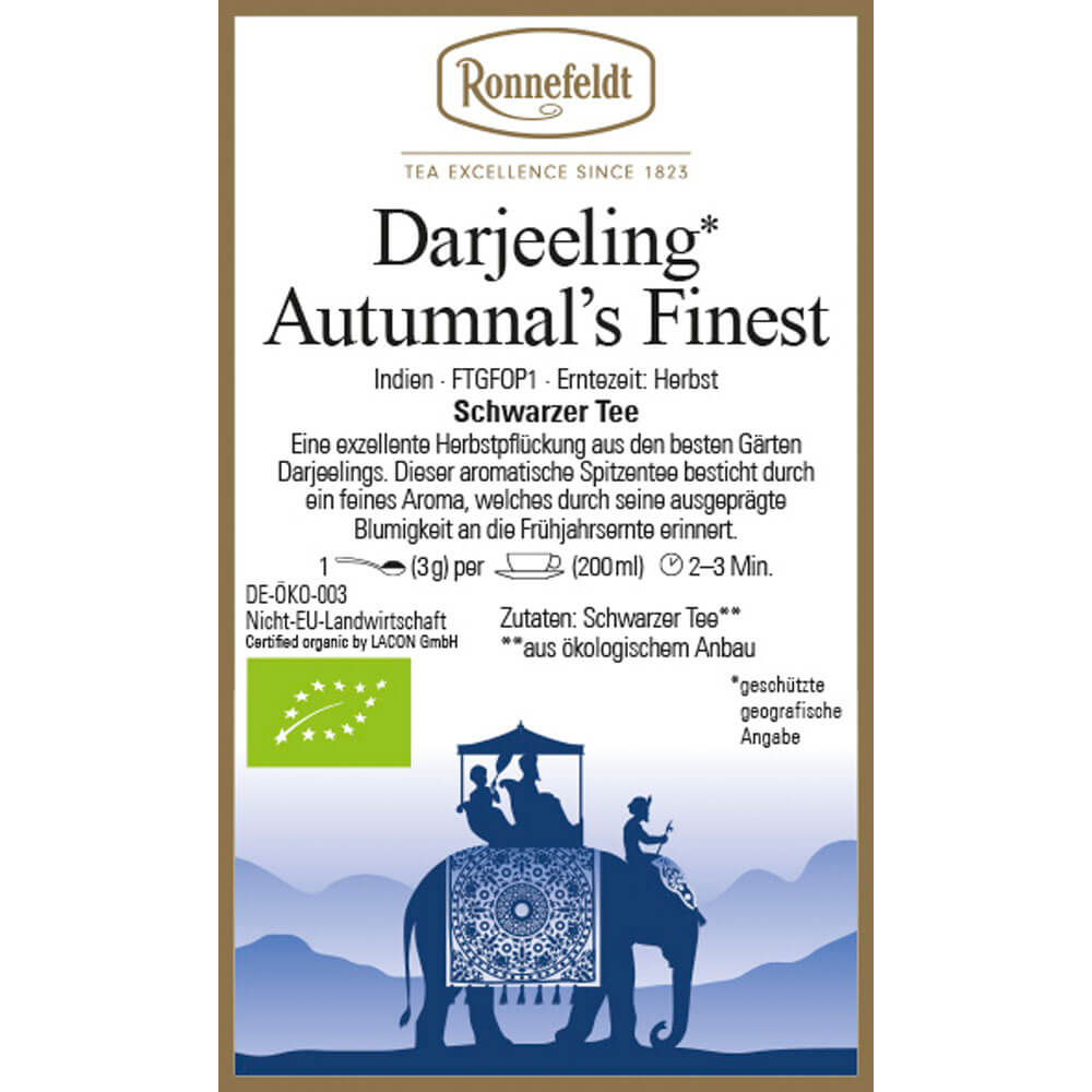 Darjeeling Autumnal's Finest bio Etikett