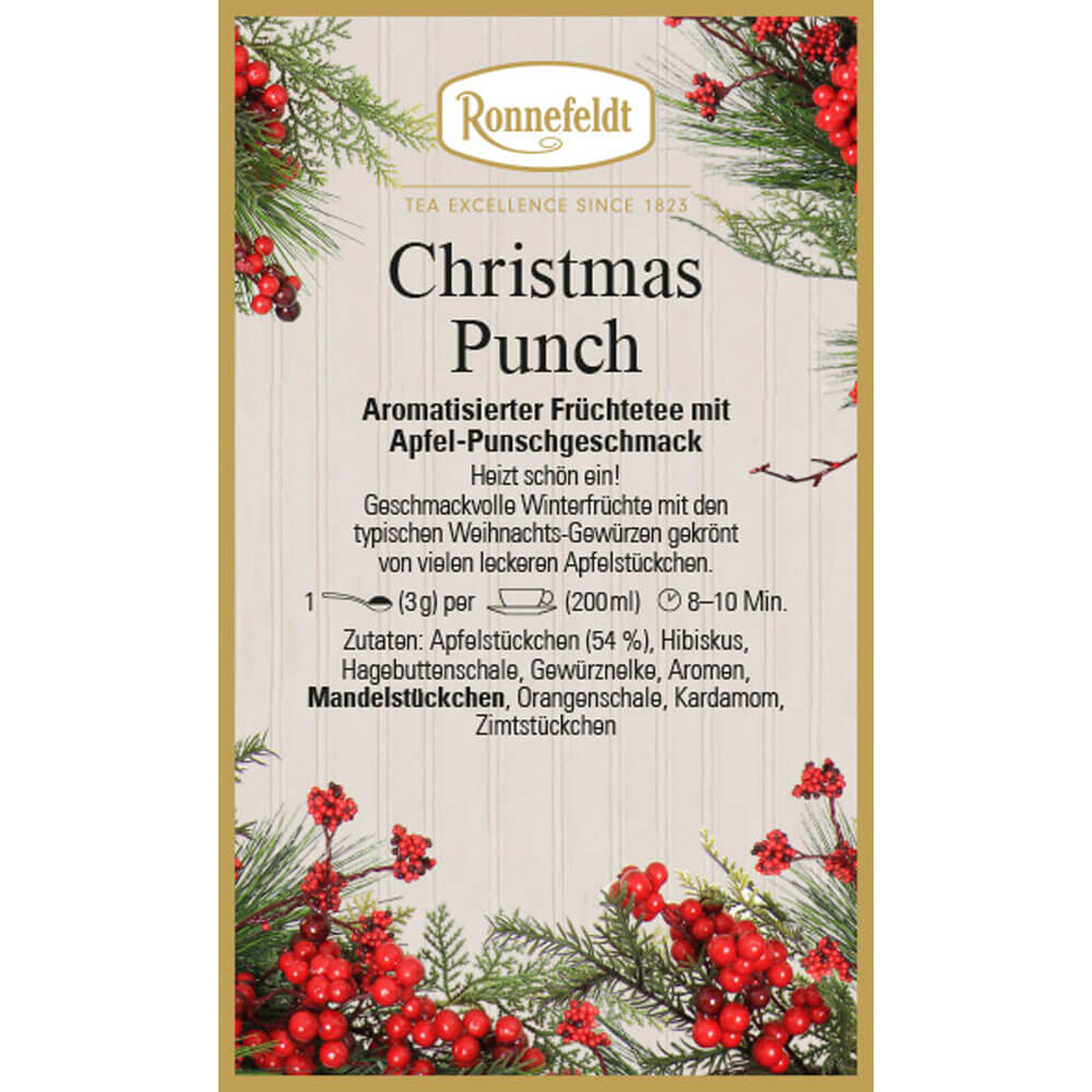 Ronnefeldt Früchtetee Christmas Punch Etikett