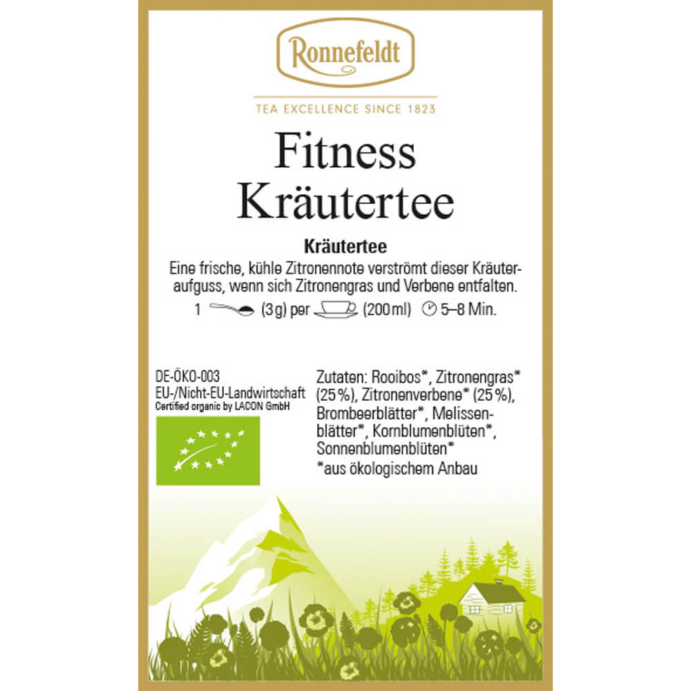Fitness Kräutertee bio Etikett