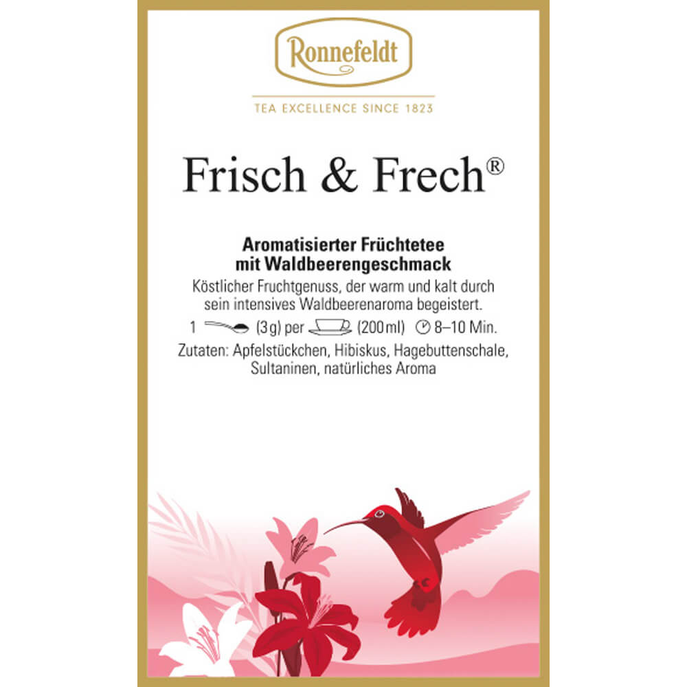 Früchtetee Frisch & Frech® Etikett