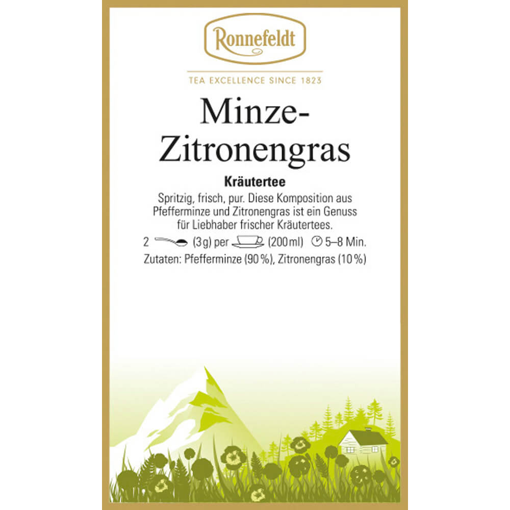 Kräutertee Minze Zitronengras Etikett