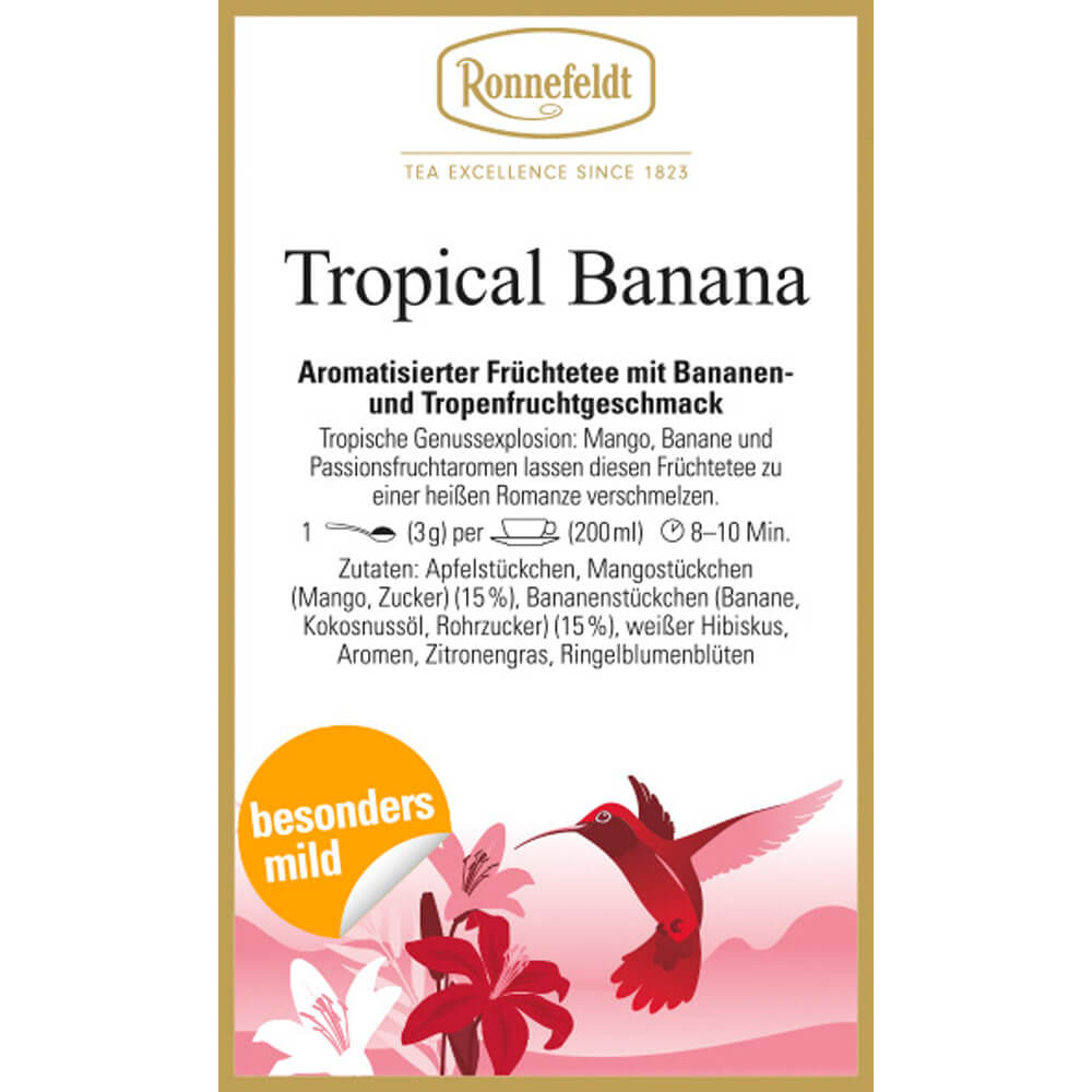 Früchtetee Tropical Banana Etikett