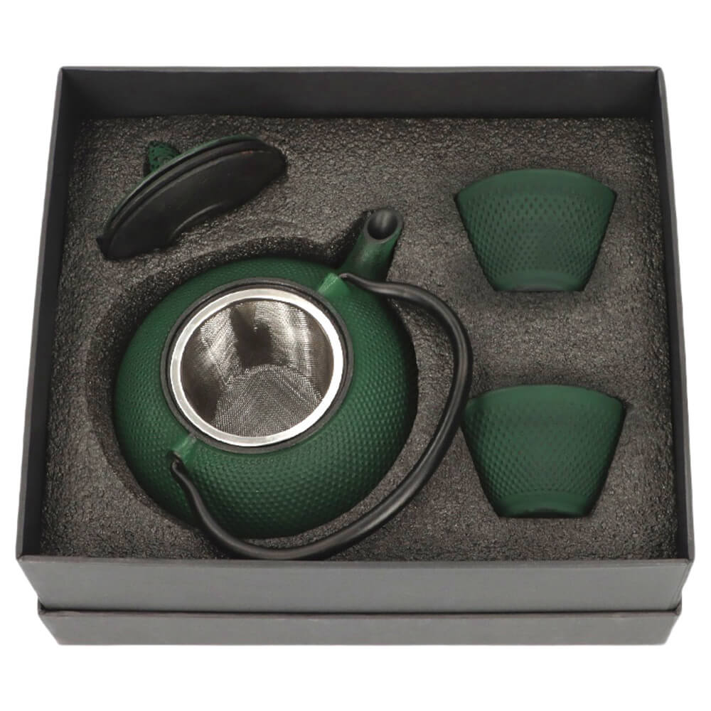 Gusseisen Tee-Set Arare Box smaragd#set_smaragd