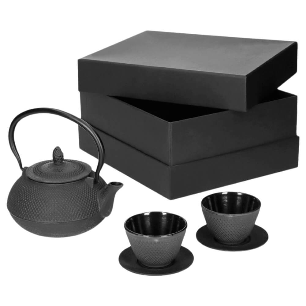 Gusseisen Tee-Set Arare offen schwarz#set_schwarz