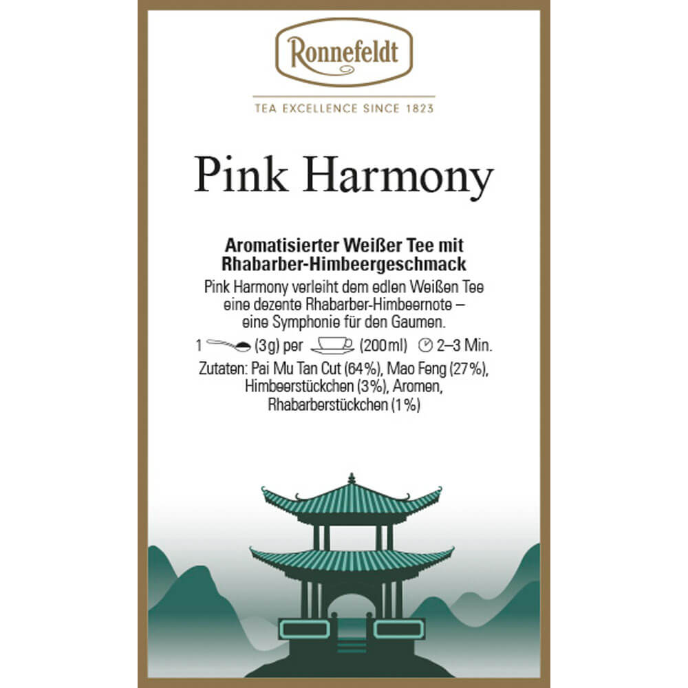 Weißer Tee Pink Harmony Etikett